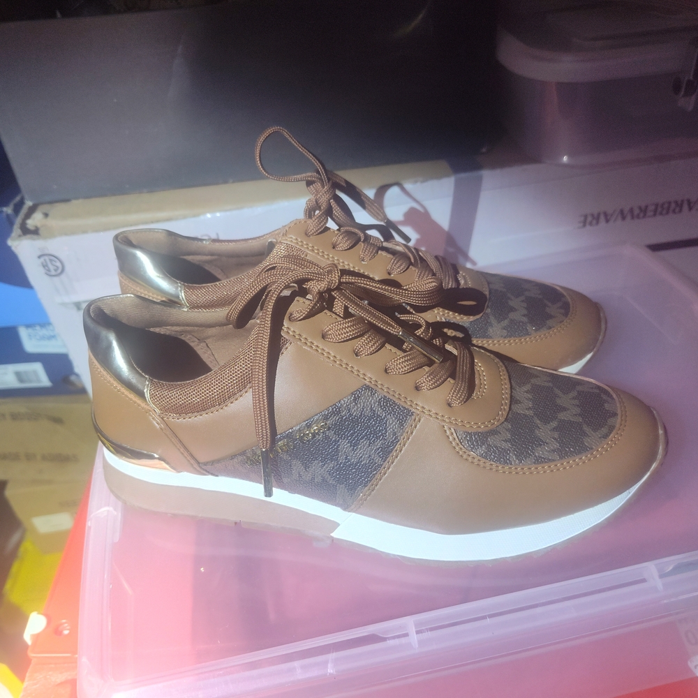 Michael Kors Brown and Gold Women's Sneakers